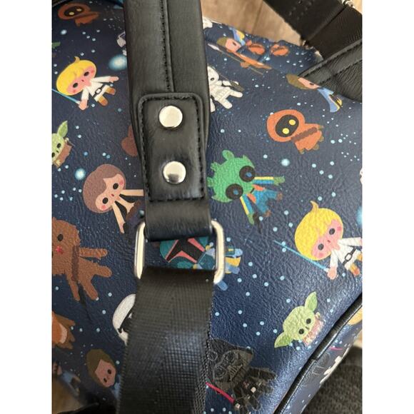 Disney Parks Loungefly Star Wars Chibi Character Print Mini Backpack Purse EUC - Picture 11 of 16
